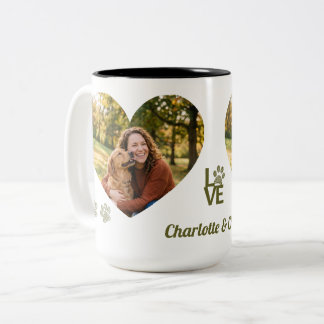 Personalisierter Hundemutter-Foto-Becher mit indiv Zweifarbige Tasse