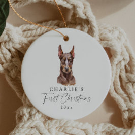 Personalisierter Hundename Doberman Mein erstes We Keramik Ornament
