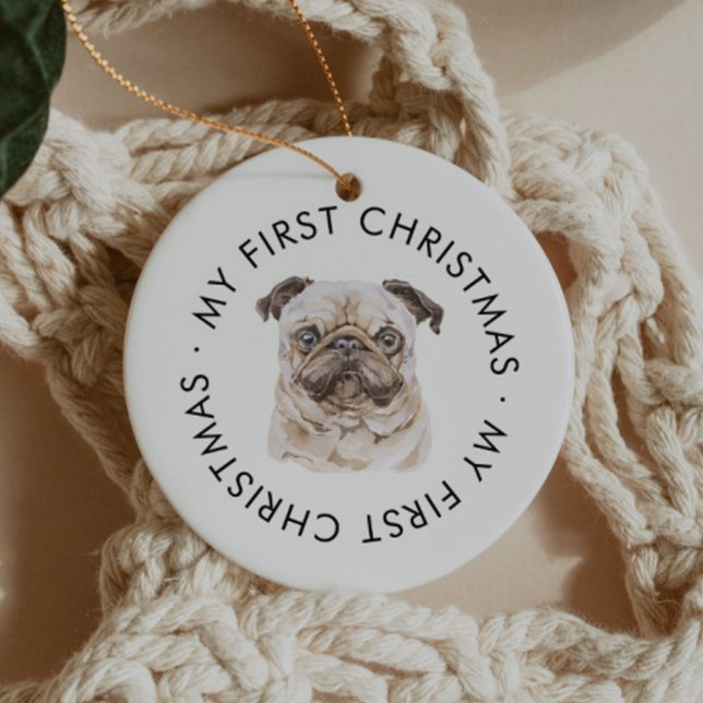 Personalisierter Hundename Mops über meine ersten  Keramik Ornament (Von Creator hochgeladen)
