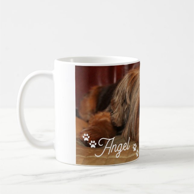 Personalisierter Hundename Niedlich Yorkshire Terr Kaffeetasse (Links)