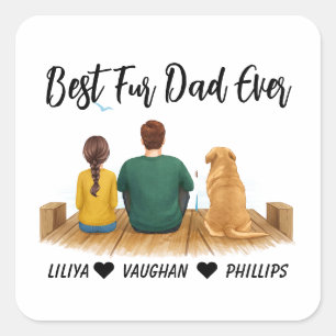 Personalisierter Hundepapa Bester Hundepapa über Quadratischer Aufkleber