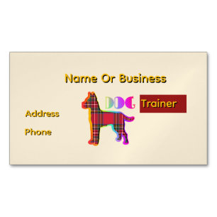 Personalisierter Hundetrainer Beige Magnetische Visitenkarte