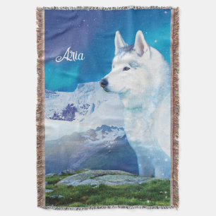 Personalisierter Husky-Hund Decke
