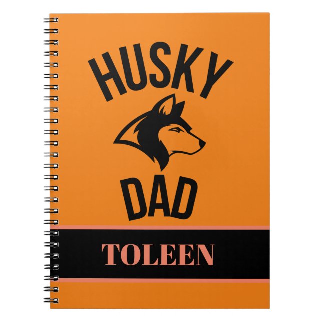 Personalisierter Husky-Vater, Hund-Vater Notizblock (Vorderseite)