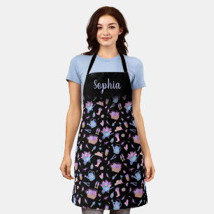 Personalisierter Hyazinthen-Garten Blumen Schwarz Schürze