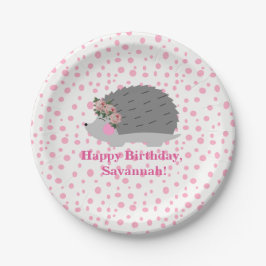 Personalisierter Igel Birthday Paperplate Pappteller