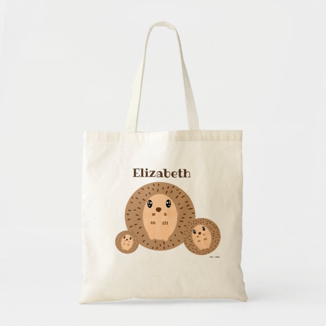 Personalisierter Igel Kawaii Tote Bag Tragetasche (Vorne)