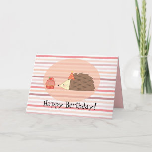 Personalisierter Igel und Cupcake Karte