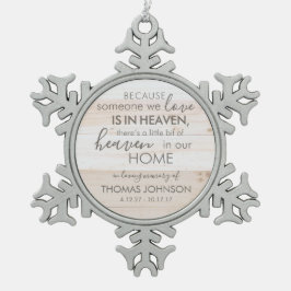 Personalisierter im Himmel Schneeflocken Schneeflocken Zinn-Ornament