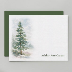 Personalisierter Immergrüner Tannenbaum Mitteilungskarte