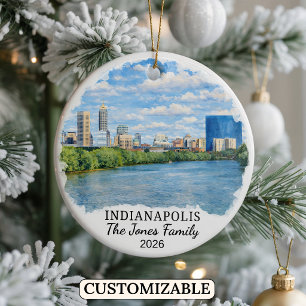 Personalisierter Indianapolis-Schmuck, Individuell Keramik Ornament