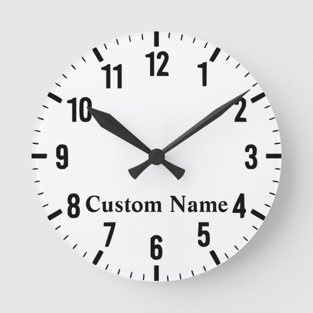 Personalisierter Individuelle Name - Acrylwand Runde Wanduhr (Vorderseite)