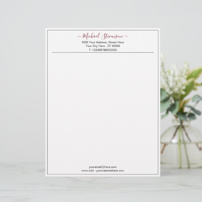 Personalisierter Individuelle Name Briefbogen (Stehend Vorderseite)