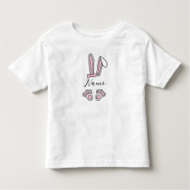 Personalisierter Individuelle Name Bunny Monogram  Kleinkind T-shirt