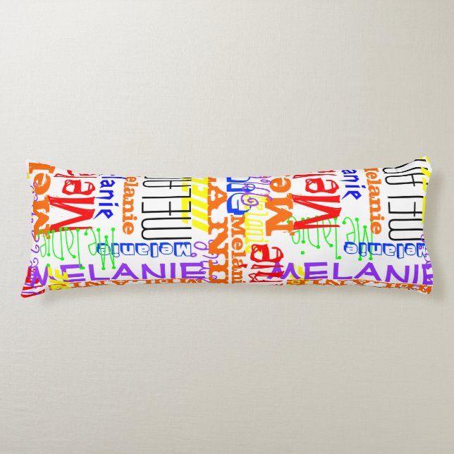 Personalisierter Individuelle Name Collage farbenf Seitenschläferkissen (Vorderseite)
