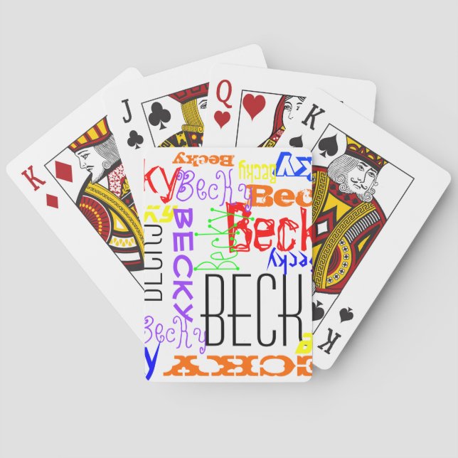 Personalisierter Individuelle Name Collage farbenf Spielkarten (Rückseite)