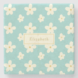 Personalisierter Individuelle Name Daisy Floral Ni Steinuntersetzer