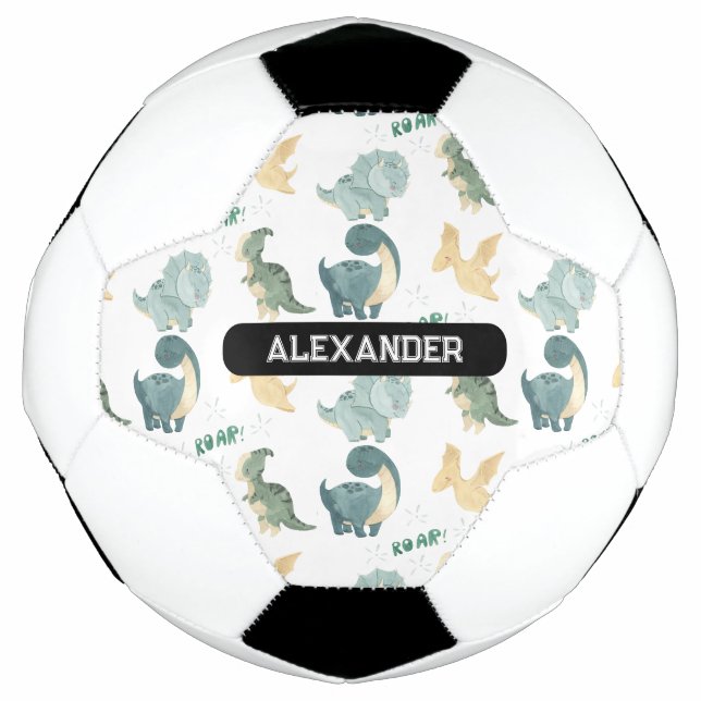 Personalisierter Individuelle Name Dinosaurier Fußball (Vorderseite)
