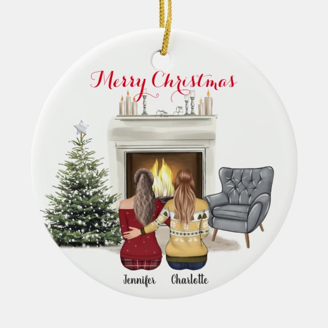 Personalisierter Individuelle Name für Besties Keramik Ornament (Vorne)
