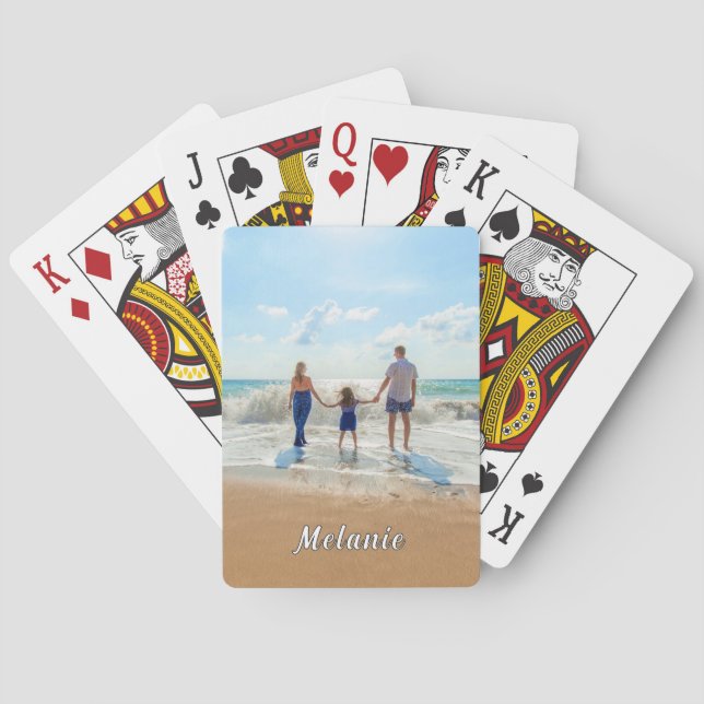 Personalisierter Individuelle Name für Ihr Foto Ka Spielkarten (Rückseite)