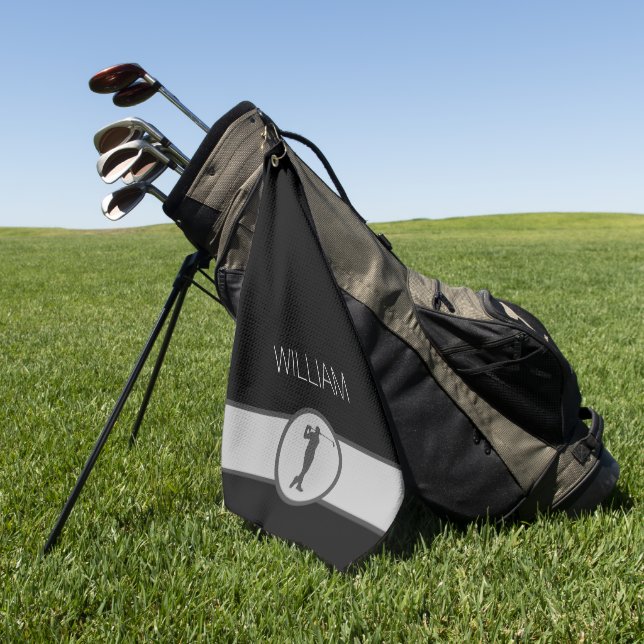 Personalisierter Individuelle Name Golfer Geschenk Golfhandtuch (Gras)