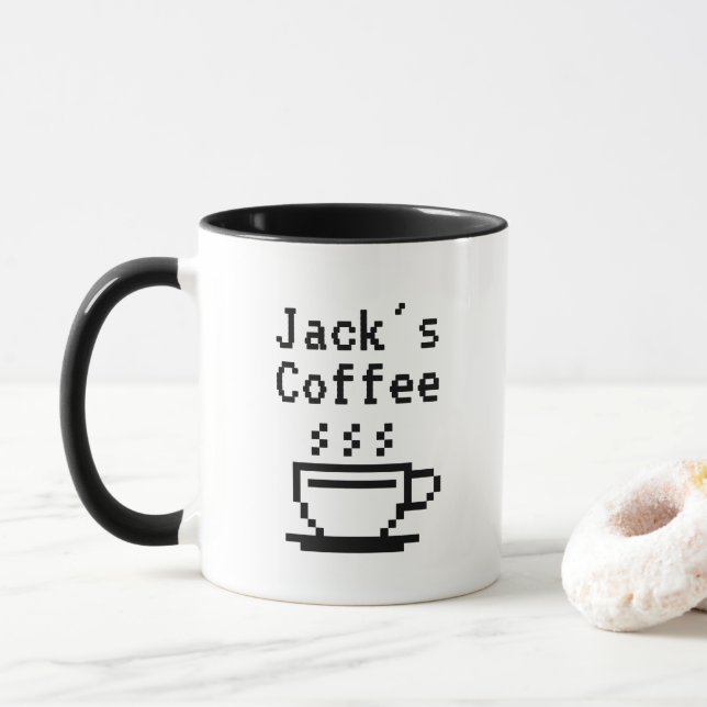 Personalisierter individuelle Name Kaffeegenuss Ta Tasse (Mit Donut)