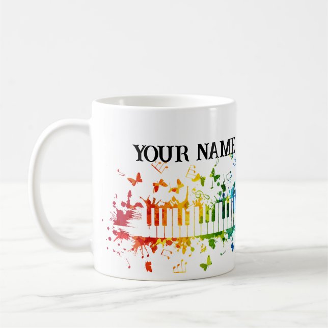 Personalisierter individuelle Name klein für Piani Kaffeetasse (Links)