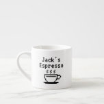 Personalisierter individuelle Name kleine Espresso Espressotasse<br><div class="desc">Personalisierter individuelle Name kleine Espressotasse Tasse. Fügen Sie Ihren eigenen Namen oder Text hinzu. Kleine lustige Tasse für Damen und Herren. Eine klassische Geburtstags- oder Weihnachtsgeschenkidee für ihn oder sie. Machen Sie einen für Freunde, Familie, Mitarbeiter, Kollegen, Kollegen, Chef, Kaffeeliebhaber, Mutter, Vater, Angestellter, Lehrer, Trainer etc. Anpassbare Farben. Praktisch für...</div>