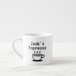 Personalisierter individuelle Name kleine Espresso Espressotasse<br><div class="desc">Personalisierter individuelle Name kleine Espressotasse Tasse. Fügen Sie Ihren eigenen Namen oder Text hinzu. Kleine Tasse für Damen und Herren. Eine klassische Geburtstags- oder Weihnachtsgeschenkidee für ihn oder sie. Machen Sie einen für Freunde, Familie, Mitarbeiter, Kollegen, Chef, Kaffeeliebhaber, Mutter, Vater, Angestellter, Lehrer, Trainer etc.. Individuell anpassbare Farben. Praktisch für Zuhause...</div>