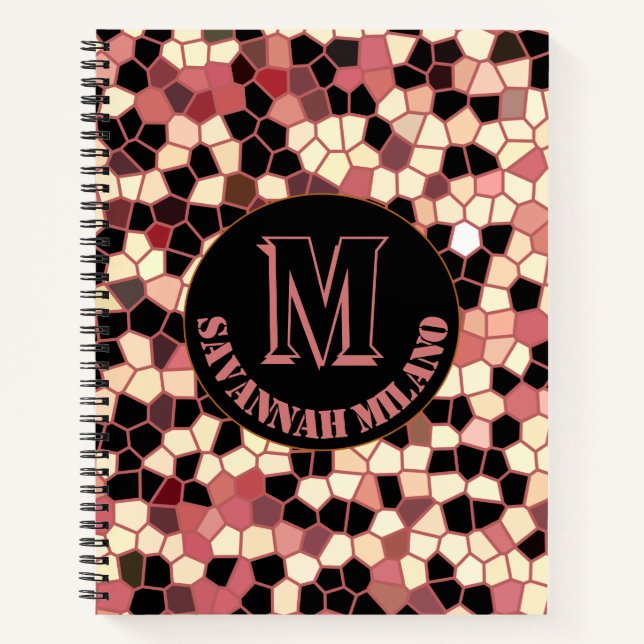 Personalisierter Individuelle Name Monogram Spiral Notizbuch (Vorderseite)
