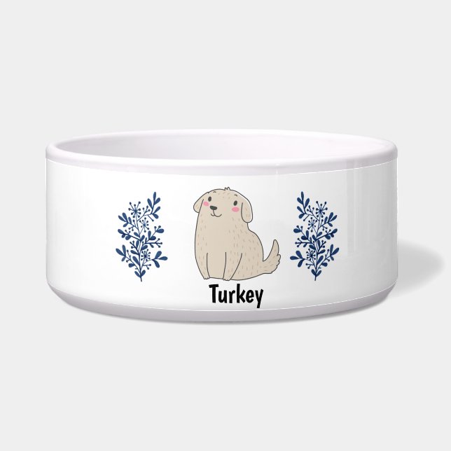 Personalisierter Individuelle Name Portrait Food B Napf (Vorderseite)
