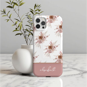Personalisierter Individuelle Name Rosa Blüte Case-Mate iPhone Hülle
