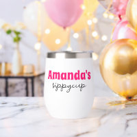 Personalisierter Individuelle Name Sippy Cup Wine