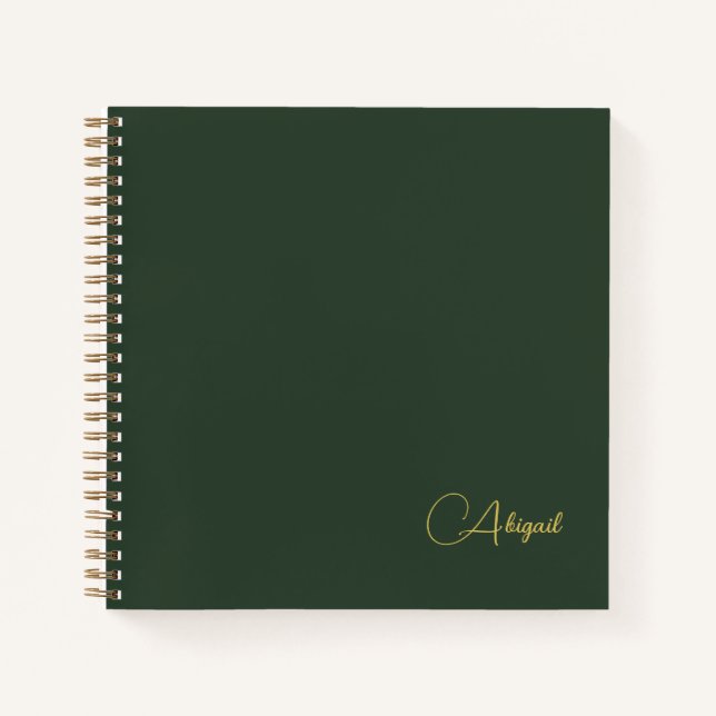 Personalisierter Individuelle Name Skript Emerald  Notizbuch (Vorderseite)