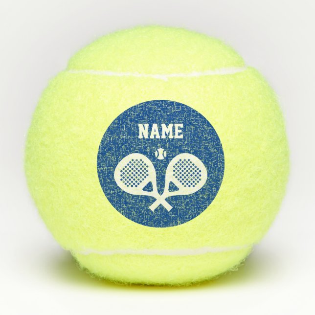 Personalisierter individuelle Name überquert Padel Tennisbälle (Vorderseite)