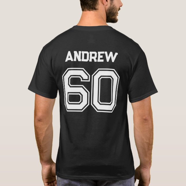 Personalisierter Individuelle Name und Anzahl T-Shirt (Rückseite)