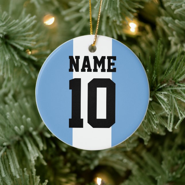 Personalisierter individuelle Name und Nummer Arge Keramik Ornament (Baum)