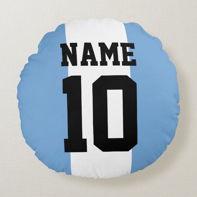 Personalisierter individuelle Name und Nummer Arge Rundes Kissen (Vorderseite)