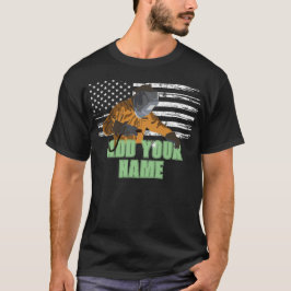 Personalisierter Individuelle Name unter US-Flagge T-Shirt