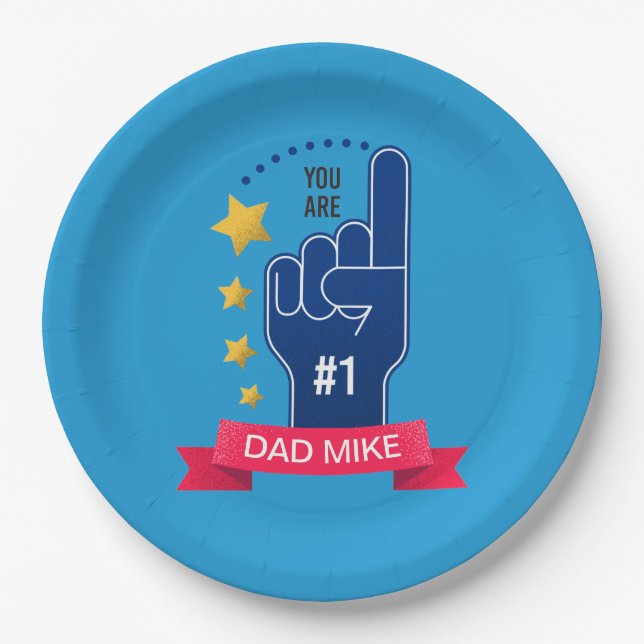 Personalisierter Individuelle Name Vatertag Pappteller (Vorderseite)