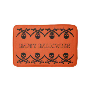 Personalisierter individueller Halloween-Schädel Badematte
