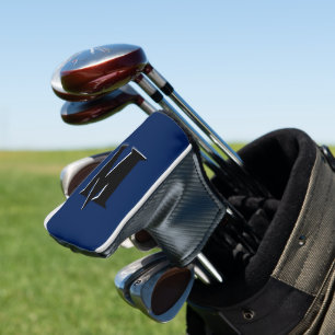 Personalisierter Initialbuchstabe Schwarz 3D   Nav Golf Headcover