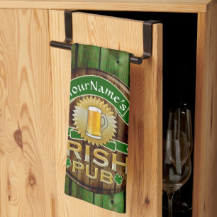 Personalisierter irischen Pub-Zeichen-Namensst Küchentuch