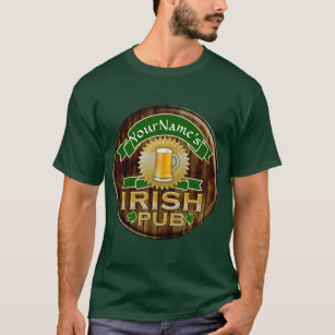 Personalisierter irischen Pub-Zeichen-Namensst T-Shirt