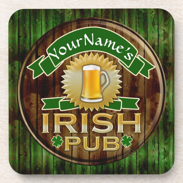 Personalisierter irischen Pub-Zeichen-Namensst Untersetzer (Vorderseite)