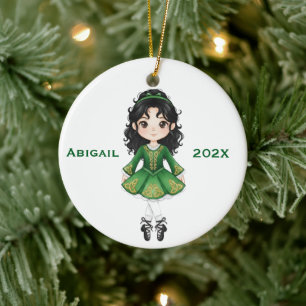 Personalisierter irischer Weihnachtstanz für Mädch Keramik Ornament