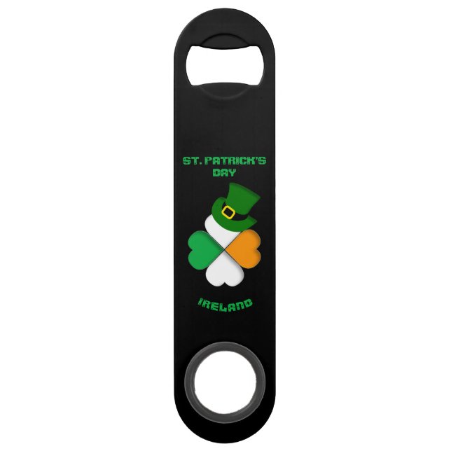 Personalisierter Irish St. Patrick's Day mit grüne Speed Flaschenöffner (Vorderseite)