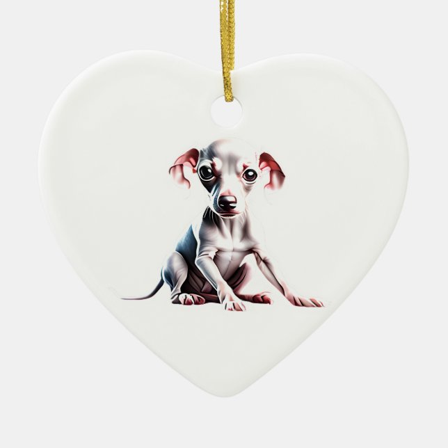 Personalisierter Italienischer Windhund Keramik Ornament (Vorne)