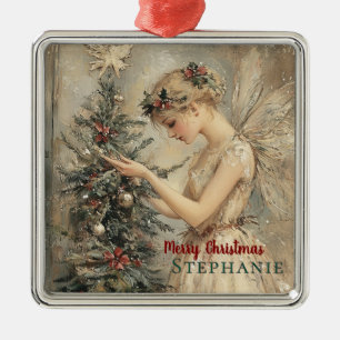 Personalisierter Jahrgang Weihnachtsfest und Baum Ornament Aus Metall