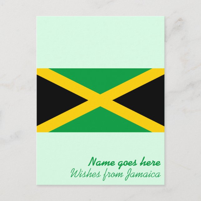 Personalisierter jamaikanischer Flaggenurlaub/Urla Postkarte (Vorderseite)